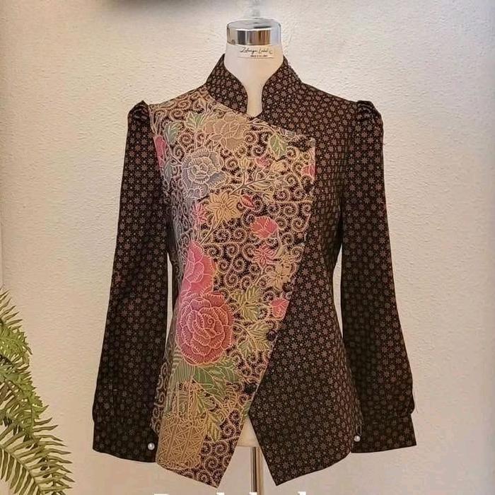 READY Batik Solo Trendy - Blouse Renata Batik Lapis furing Baju batik kantoran wanita Katun Nyaman