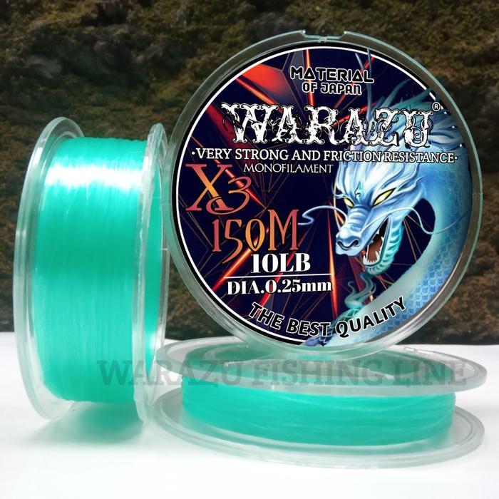 PANJANG 150 METER WARNA HIJAU TOSCA SENAR PANCING ANTI KRITING WARAZU FISHING LINE MONOFILAMENT
