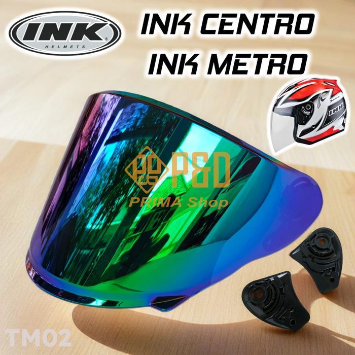 kaca helm Ink Centro, ink metro, Flat Visor Clear, Smoke, Iridium