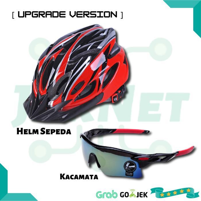 Paket Helm Sepeda Dan Kacamata Olahraga