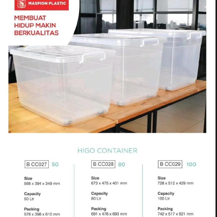 HIGO CONATINER / BOX CONTAINER TRANSPARAN MASPION / CONTAINER PENYIMPANAN