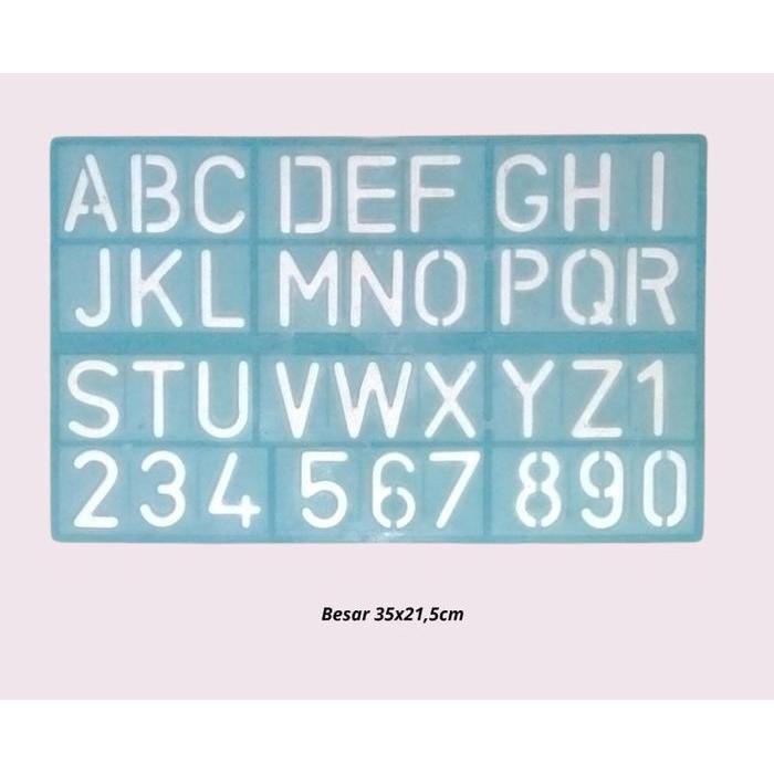 Penggaris Angka & Huruf Butterfly Penggaris Huruf Jiplak Huruf dan Angka Stationery Plastik