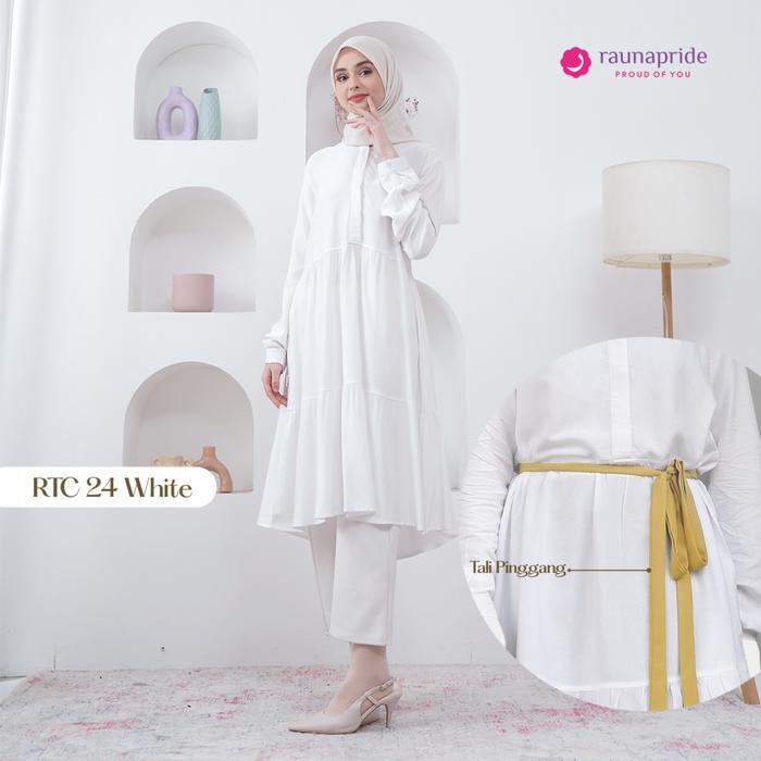 Rauna Pride / Rauna Tunic 24 - Rtc24 White / Atasan Wanita / Tunik Rayon / Atasan Mewah / Baju
