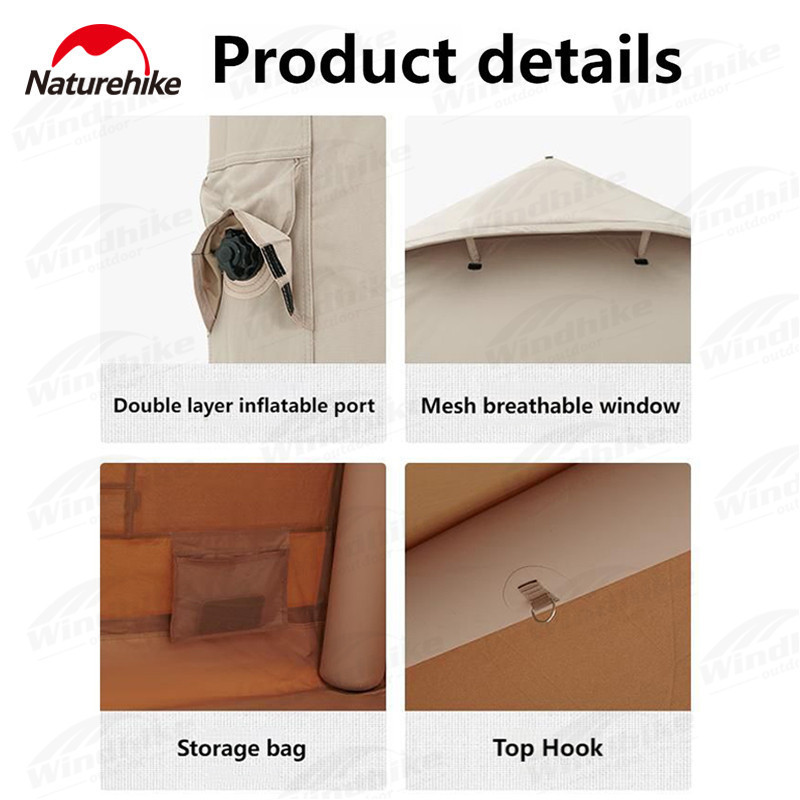 Naturehike 17.2 Air Tent Large Cabin Inflatable Tent Family Outdoor Camping Travel Glamping Big