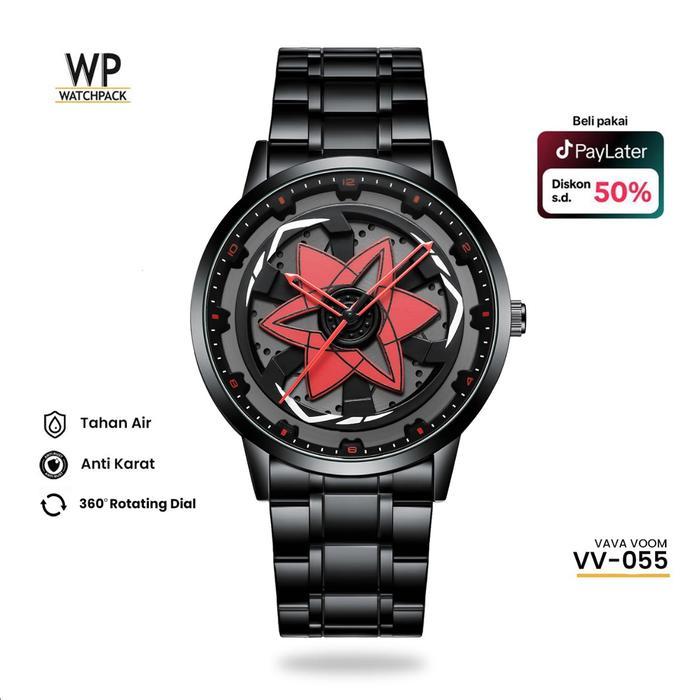 WATCHPACK VV-055 Jam tangan Pria Tahan Air Stainless Steel Kalender Asli Arloji Cowok Model Cowok