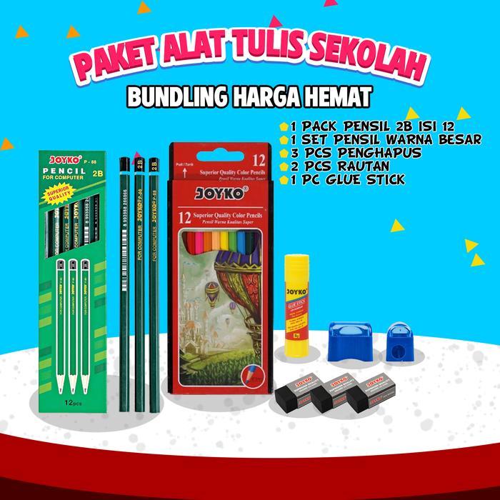 Paket alat tulis sekolah pintar /paket ATK sekolah hemat lengkap Joyko