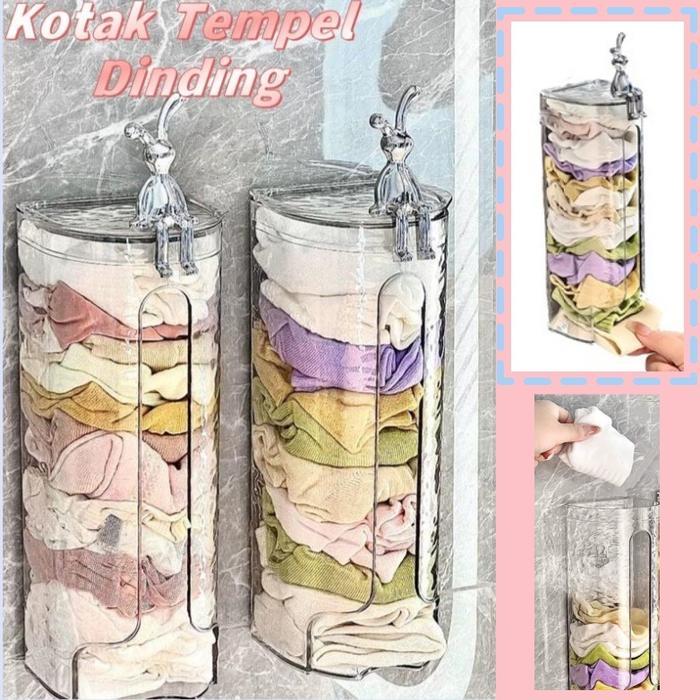 SALE Vinnatsu Tempel Dinding Rak Bumbu Kotak Penyimpanan Serbaguna Kotak Kaos Kaki Celana Dalam