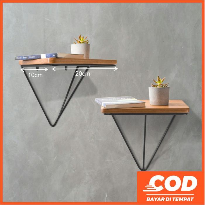 RYNZ GALERY - RAK DINDING MINIMALIS INDUSTRIAL TEMPEL KAYU BESI / RAK AESTHETIC KAYU - RKC Bunga