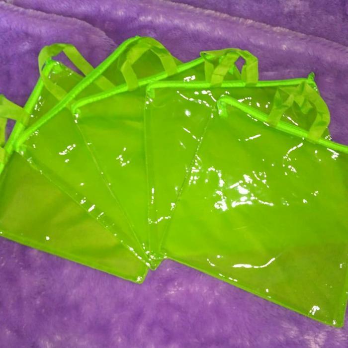 tas mika sprei plastik sedang resleting ukuran khusus