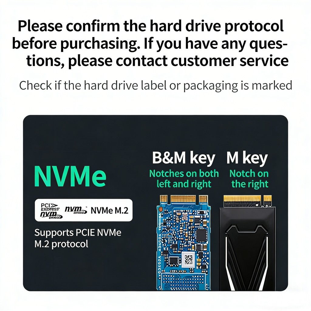 UGREEN M.2 NVMe SSD Enclosure with Type-C 3.2 Mobile HDD Box, Compatible with Laptops & MacBook Pro