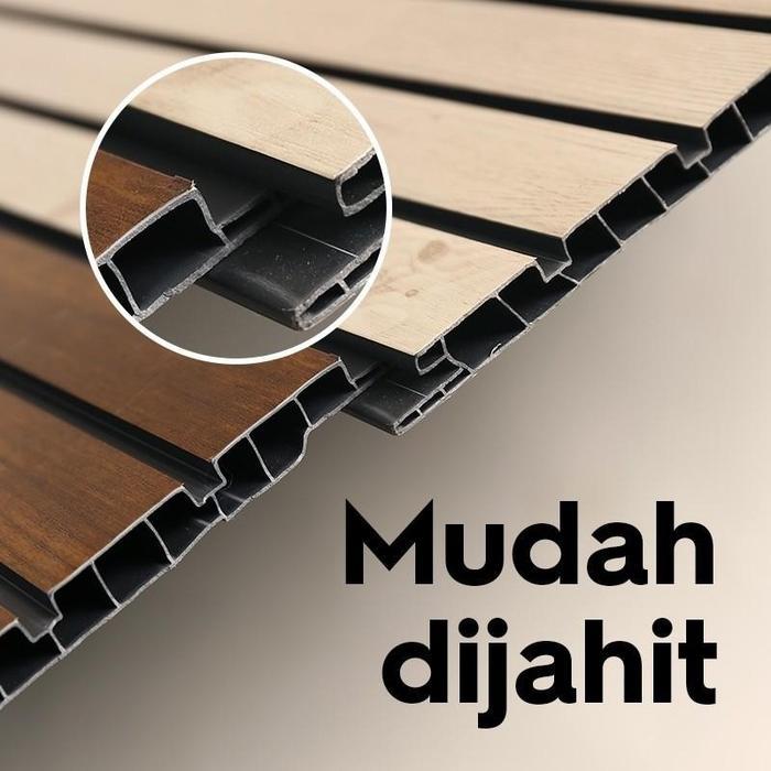 Paus Biru - Wood Panel Wpc Dinding 30Cm X 290Cm Wall Panel Dekorasi Dinding Anti Air Kolong Dapur