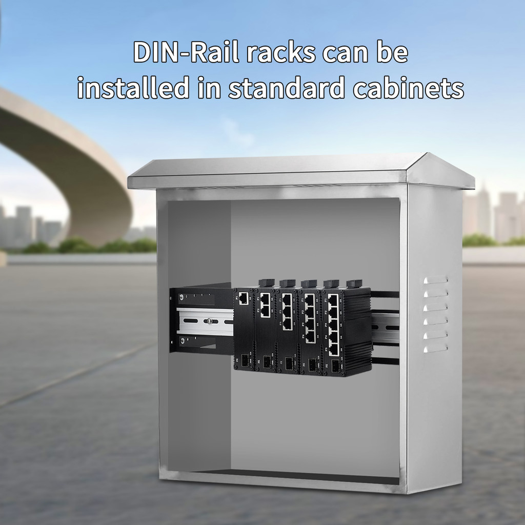 19 Inch Adjustable Rackmount Din Rail Chassis in Cabinet Bracket for 35mm Din-Rail Mount Devices