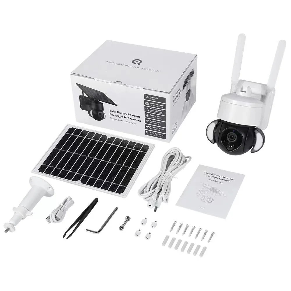 2026Full HD 1080P Solar Outdoor CCTV Camera With WiFi & 4G PTZ Camera With Night Vision And Motion