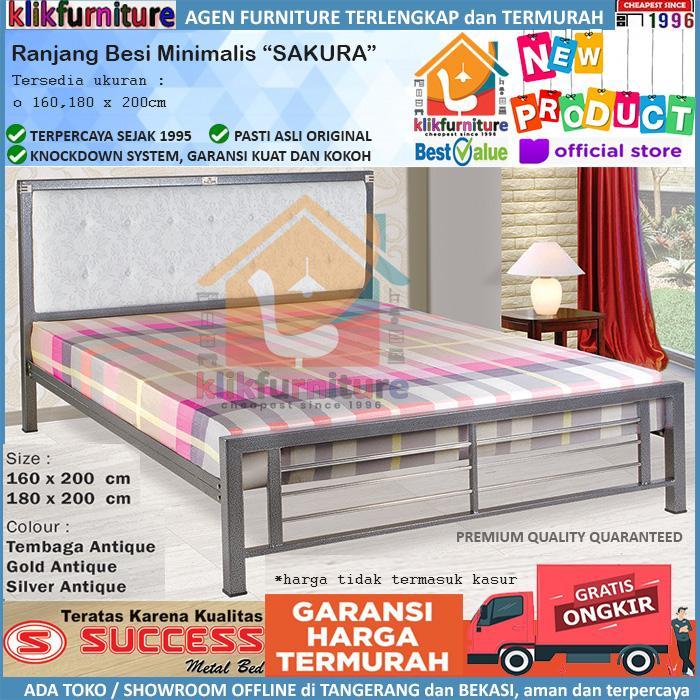 Ranjang Besi Sakura Success 160x200 cm Tempat Tidur Besi