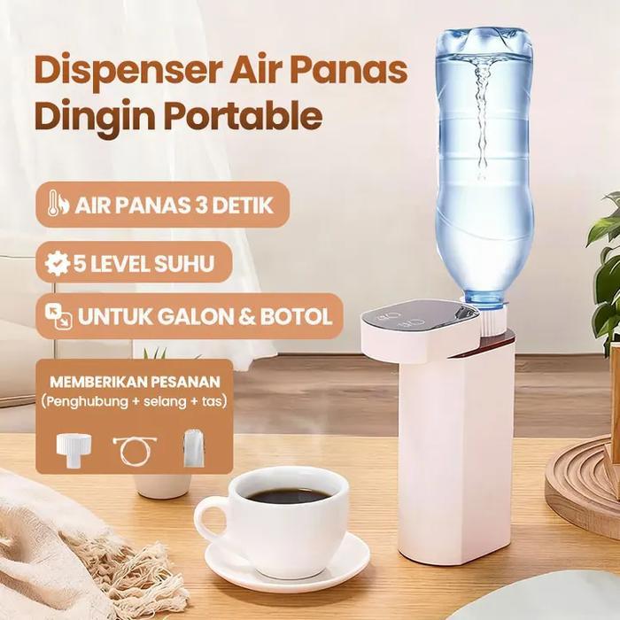 harmonisshop - [3 Detik] Dispenser Air Panas Dingin Dispenser Air Portable Lipat, Pompa Galon