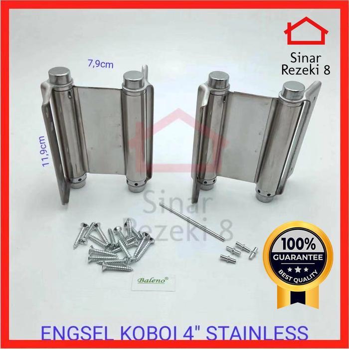 Engsel Koboi 4" inch STAINLESS / Koboy Engsel Pintu Lipat Dua Arah .