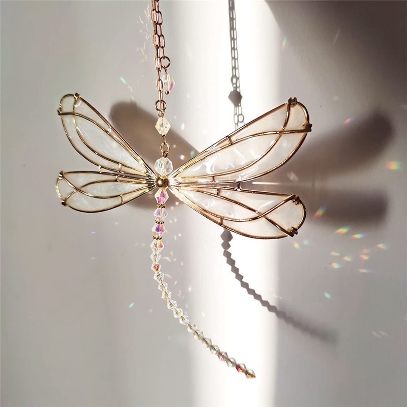 Customer Favorite 2Piece Suncatcher Dragonfly Rainbow Maker Pendant Window Hanging Ornament With