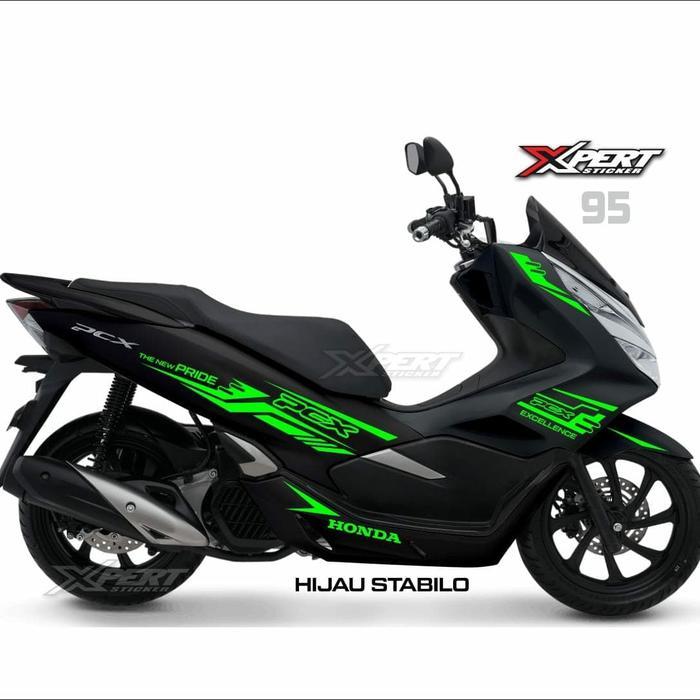 Cutting Sticker Pcx Hitam Striping Hijau Stabilo Bahan Oracal Germany