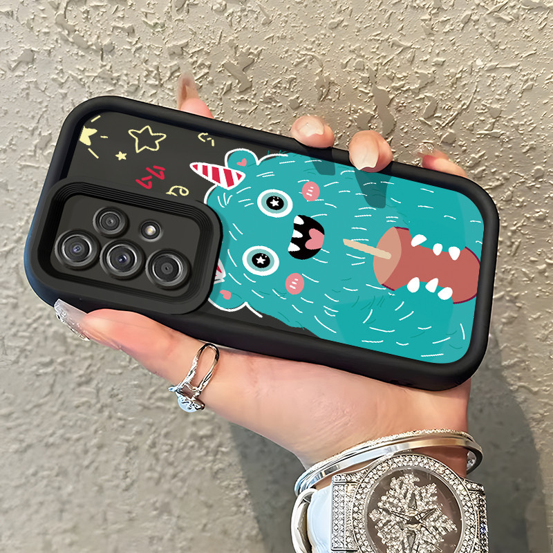 Casing Hp Samsung Galaxy A52 4G A52 5G A52s 5G A71 A72 A73 5G Case Monster yang minum teh susu Kasin
