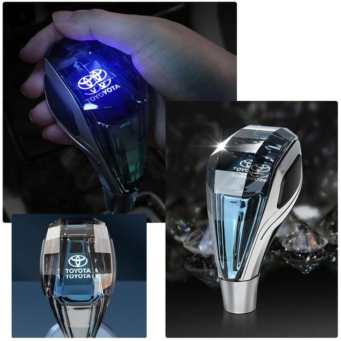 Car Shift Knob Crystal Led Rgb 7 Diamond Lampu Persneling Mobil Handle Perseneling Mobil Knop Knob