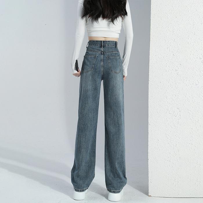 Celana Jeans Panjang Wanita Kulot High Waist Premium Korean Style Hitam Fit Kaki Nyaman Slim Denim