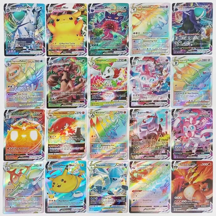 1 Pack 100 Pcs Kartu Pokemon Ori Buku Koleksi Kartu Pokemon Kartu Pokemon Bahasa Inggris Gercep