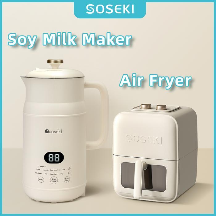 Soseki Soy Milk Maker Mesin Susu Kedelai Multifungsi+ Soseki Visual Air Fryer Oven Multifungsi 4L