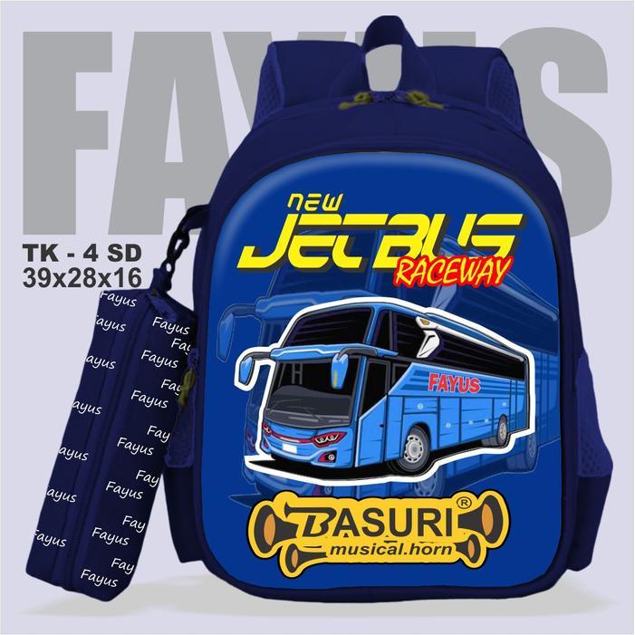 Sedia Tas Sekolah Anak Laki-laki Ransel TK SD KELAS 4 Fayus Karakter Basuri Telolet Fashion