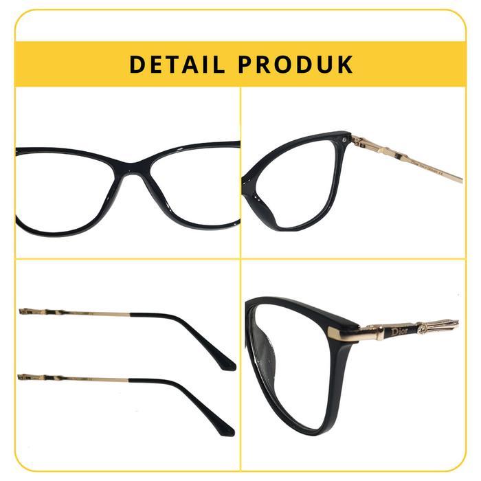 Frame kacamata bening 21262 Anti Radiasi Korean Fashion Kacamata transparan Hitam Bulat Cat Eye
