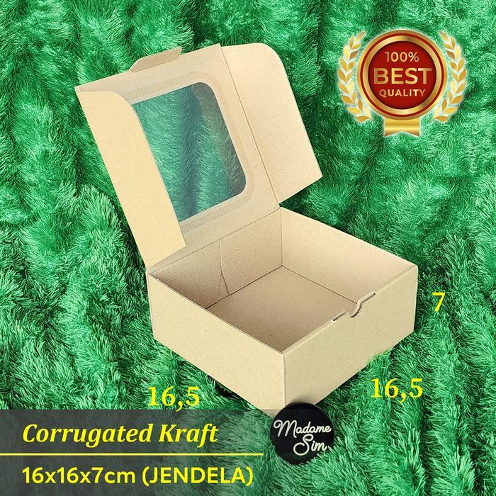 KOTAK BROWNIES - CAKE BOX - DUS ROTI 16x16x7 (JENDELA)