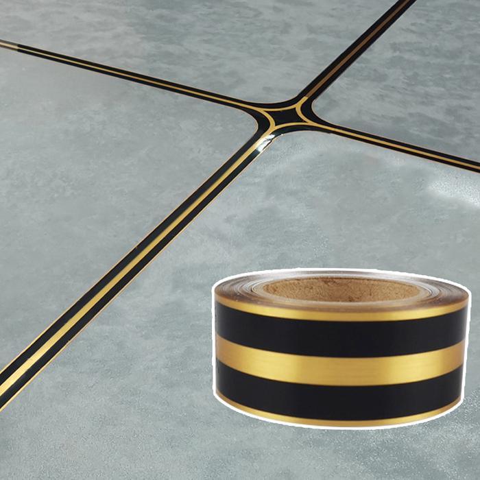 COD Gulungan Sticker Gold Sticker List Gold Plat Strip Dinding Lantai Stiker Pembatas Nat Keramik