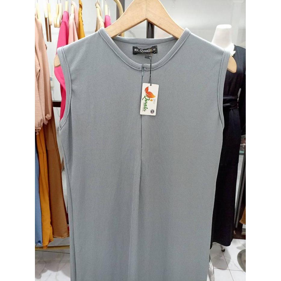 INNER DRESS KNIT BUSUI STANDAR, JUMBO, SUPER JUMBO, RESLETING DEPAN TANPA LENGAN Casual