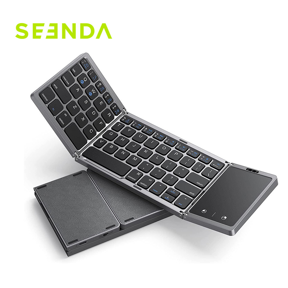 Seenda Foldable Wireless Bluetooth Keyboard Rechargeable Folding Portable Keyboards for PC Mac