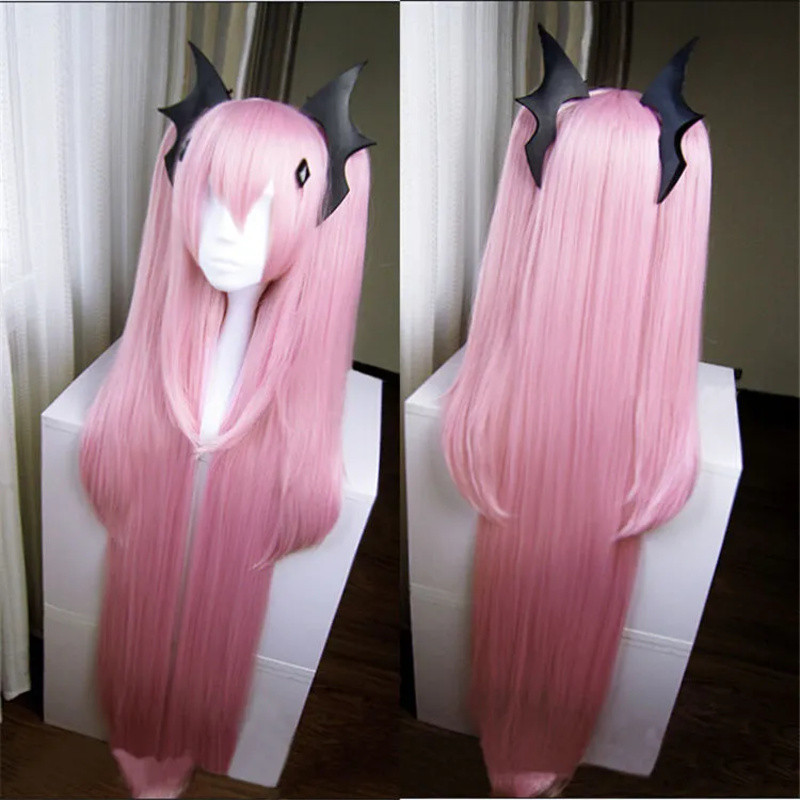 > > > Seraph of the End Owari no Seraph Krul Tepes 100cm 39 " Long Straight Cherry Pink Wig