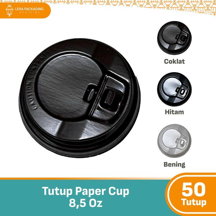 [50 Pcs] Tutup Gelas Kertas Tahan Panas / Tutup Paper Cup / Lid Paper Cup (8 Oz)