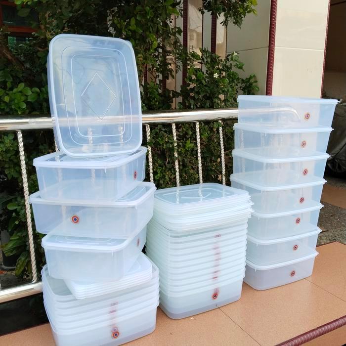 12 Pcs Box / Kotak Donat 5000 ml Wadah Penyimpanan Plastik Serbaguna