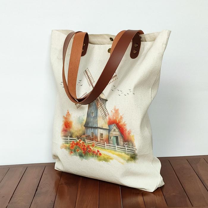 Spesial Tote Bag oleh oleh Belanda Tas Souvenir Holland Windmill Netherlands