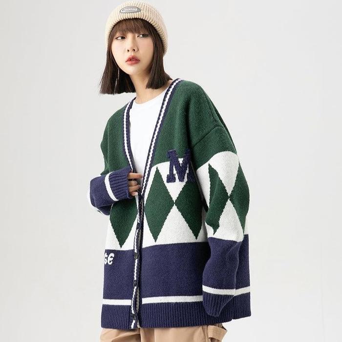 Cardigan Rajut Motif Wanita Sugar Oversize Premium Korea Style Terbaru