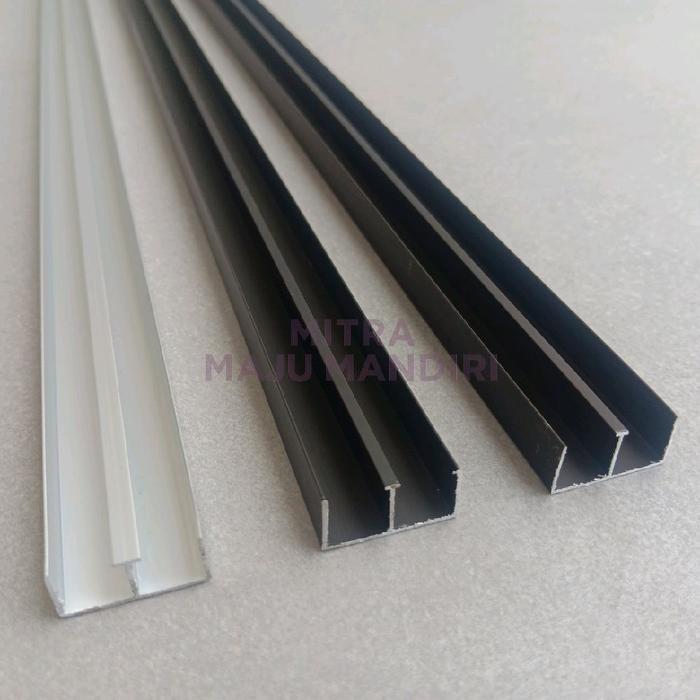 N3W Rel Aluminium M 2 Jalur Rell Pintu meja Dapur Sliding 3 Meter