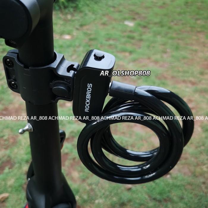 Kunci Gembok Spiral ORIGINAL ROCKBROS Kunci Sepeda Gembok Helm KYT