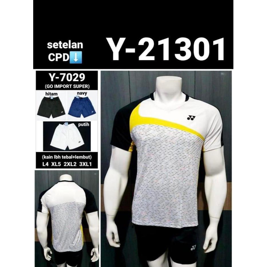 BAJU KAOS BADMINTON YONEX 21301 PUTIH IMPORT