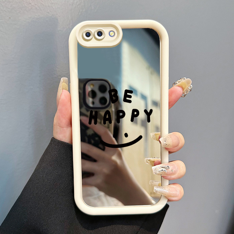 Casing Hp OPPO A5 A3s A12E Realme C1 Case Casing Emoji tas Pola Kasus cermin tangga HP Kasing Siliko