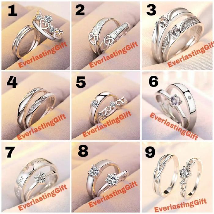 CIncin Couple (Cincin Perak, Anti Karat) Cincin Tunangan Cincin Nikah