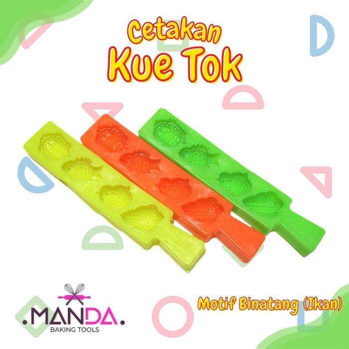 Cetakan kue tok kue ku motif buah motif hewan ikan