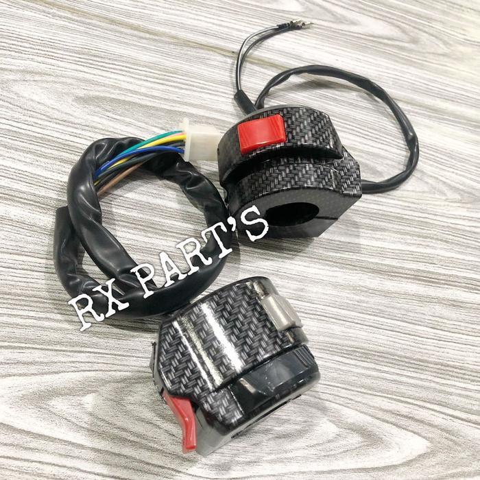 Paling Murah Satu Set Saklar Kanan Kiri Carbon / Carbon Yamaha Rx King New Rx K Rxking - Vixion Old