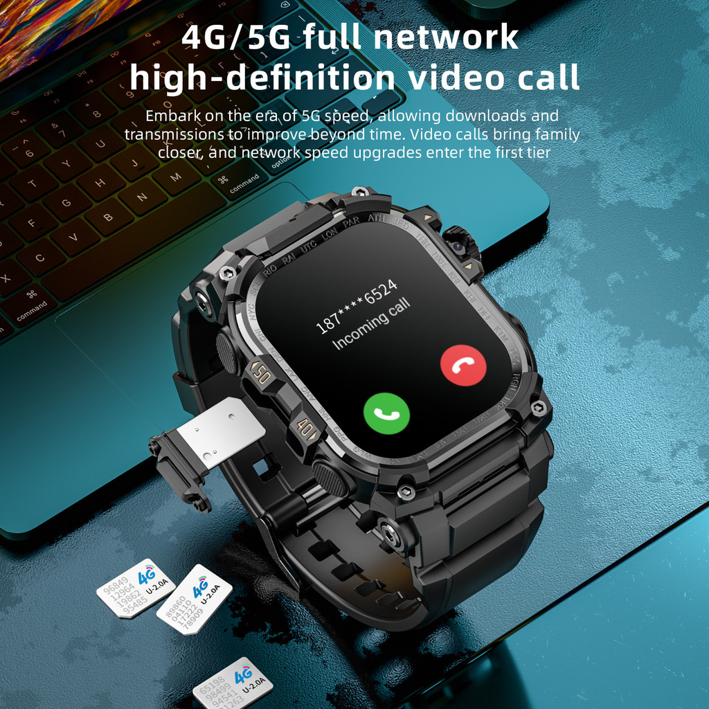 LOKMAT APPLLP 7 MAX Android Watch Phone Square Big Screen Wifi 4G Calls Smartwatches Dual Camera