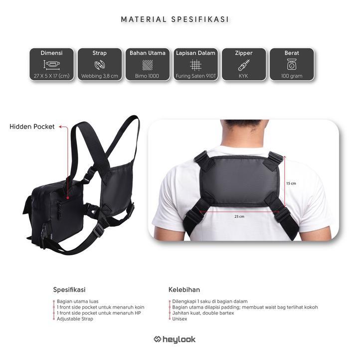 Waistbag Pria Chest Bag Tas Dada Tas Rompi Tas Selempang Dada Waterproof Anti Air