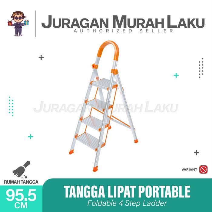 Tangga Lipat /Tangga Portable / Tangga Lipat Aluminium - 4 Step Pasti Promo
