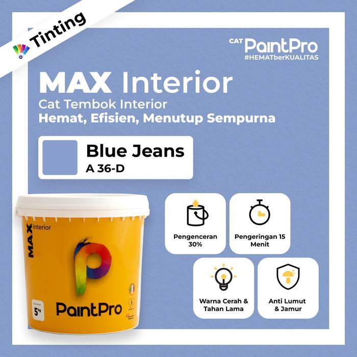 Cat Tembok Tinting Murah Berkualitas Custom 1000+ Warna Biru / Blue PaintPro MAX Interior 5kg 20kg