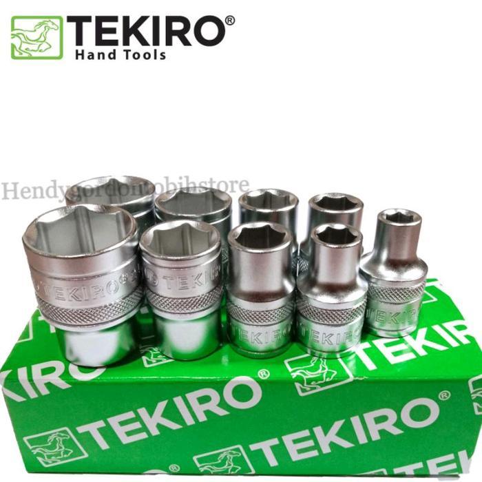 TEKIRO Paket Mata sock set 9pcs 1/2 6Pt kunci anak sock sok 8mm sampai 24mm ORIGINAL